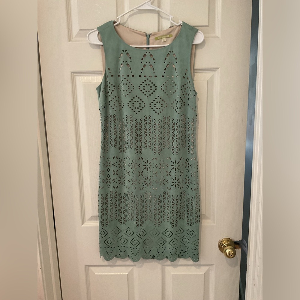 Gianni Bini aqua green suede dress